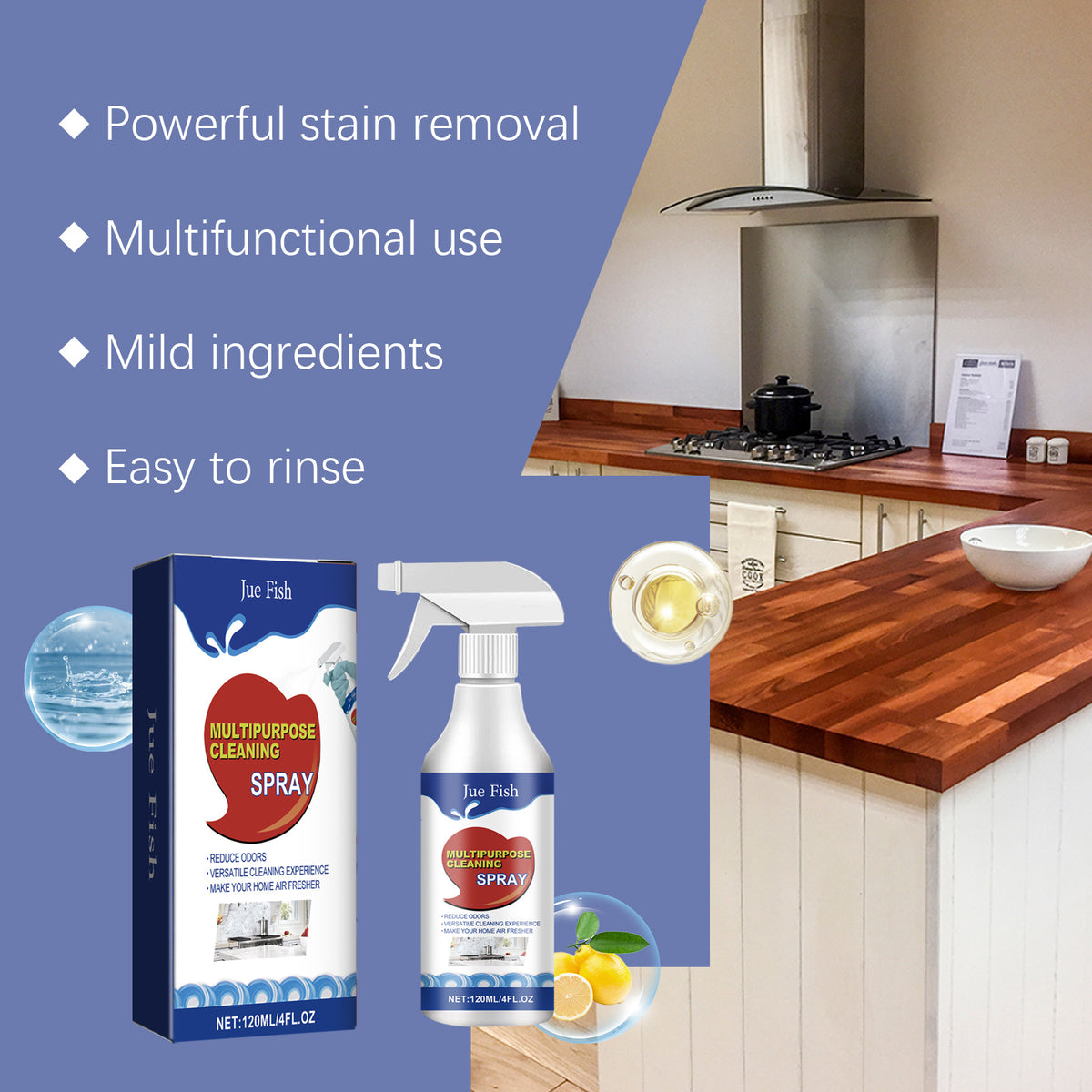 Multi-Function Cleaning Spray, Kitchen Heavy Oil Tile Stains Multi-Effect Cleaning Household Cleaner