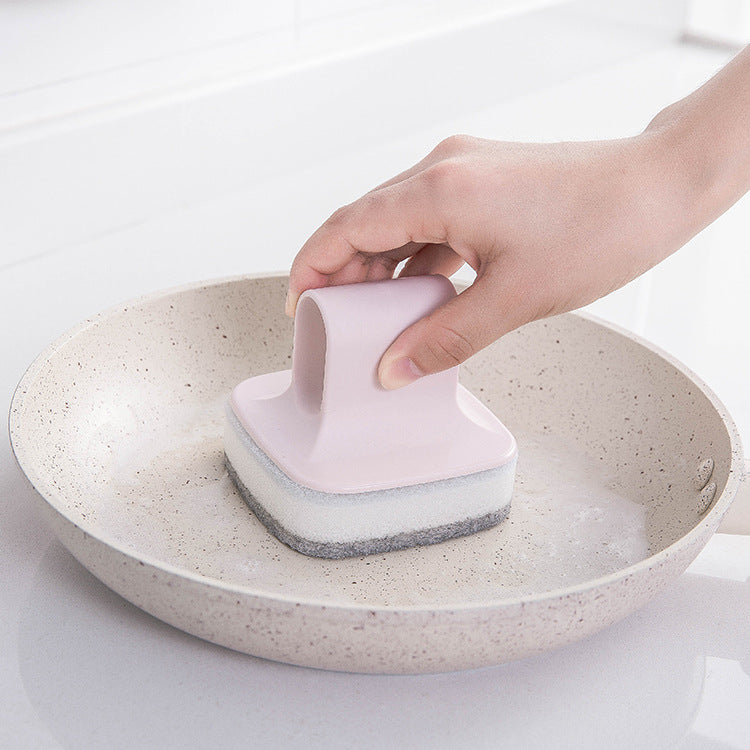 Kitchen Wall-Mounted With Handle Pot Brush Sponge Dish Washing Brush Pot Brush To Remove Grease Cleaning Brush